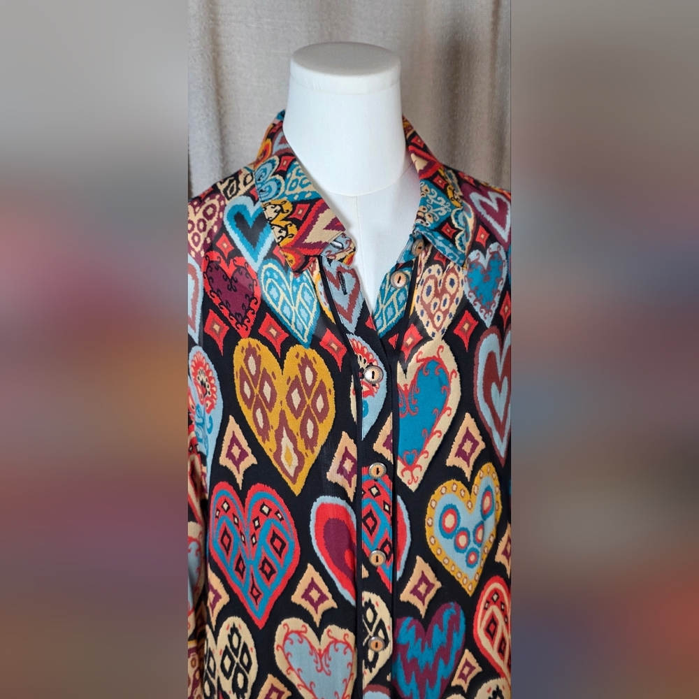 FARM Rio Colorful Heart Long Sleeve Dress - Picture 17 of 17